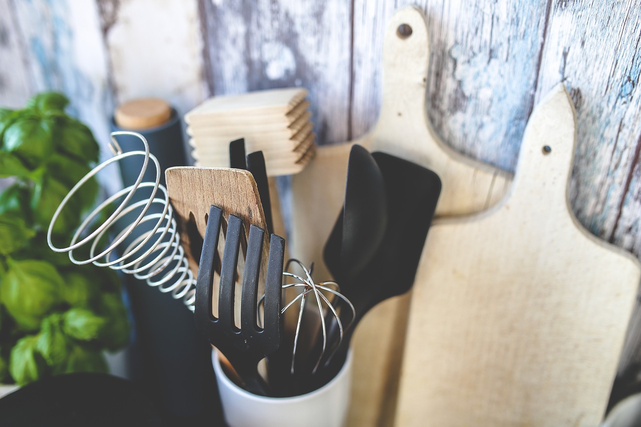 farm kitchen homestead utensils cutting board